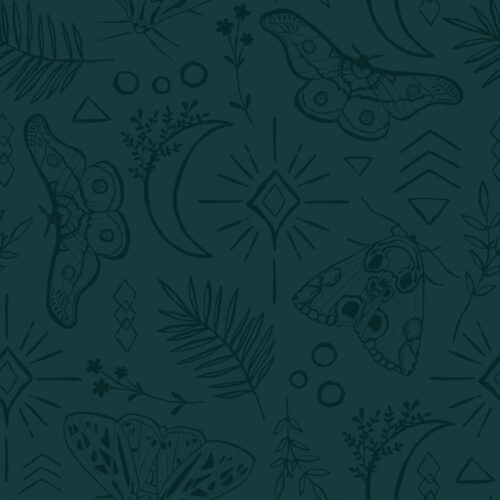 Callisto Moon Celestial Moths Teal