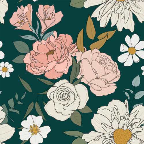 ClaireJewelTone Floral Green