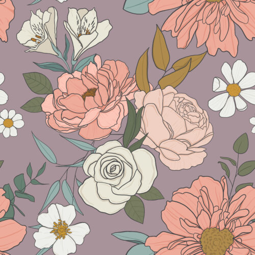 ClaireJewelTone Floral Purple