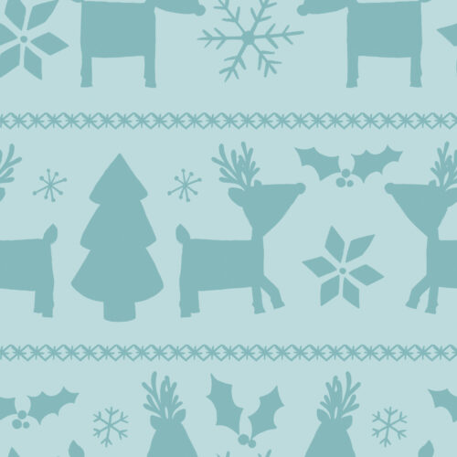 CozyCmas ReindeerFairisle AquaBlue