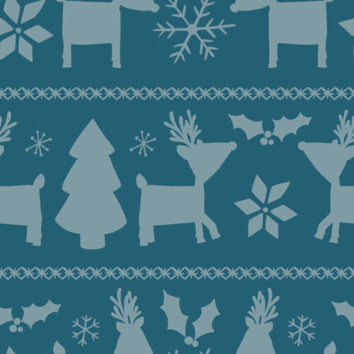 CozyCmas ReindeerFairisle Blue