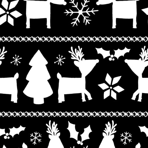 CozyCmas ReindeerFairisle BW