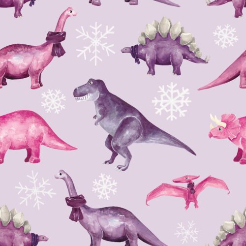 Dinosaur Christmas Girly Lightpurple