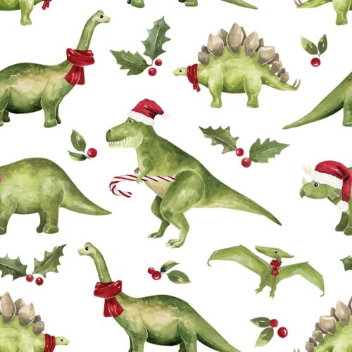 Dinosaur Christmas Green