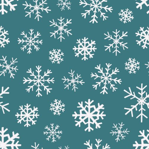 Dinosaur Christmas Snowflakes Blue