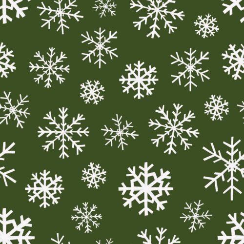 Dinosaur Christmas Snowflakes Green