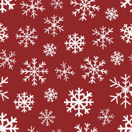 Dinosaur Christmas Snowflakes Red