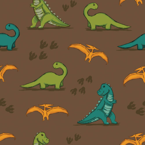 12x12 Dinosaurs Brown