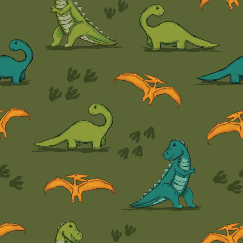 12x12 Dinosaurs ForestGreen