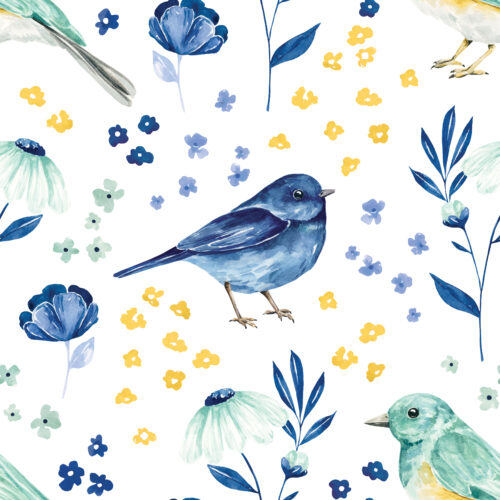 BlueBird Floral White