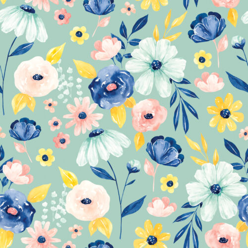 Floral Aqua