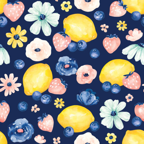 LemonBerry Floral RoyalBlue