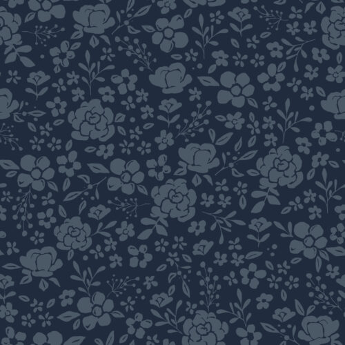 CR FarmandMeadow CountryFloral NavyBlue