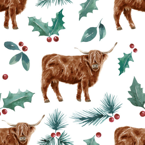 FrmhsCmas HighlandCow Greenery