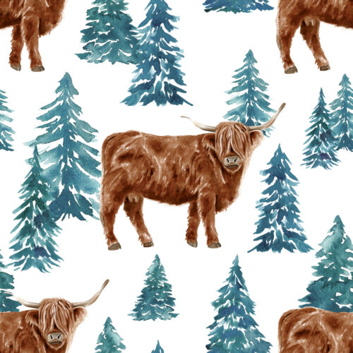 FrmhsCmas HighlandCow Trees