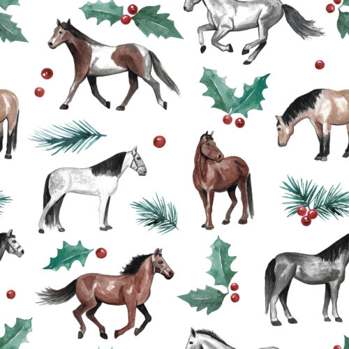 FrmhsCmas Horses Greenery