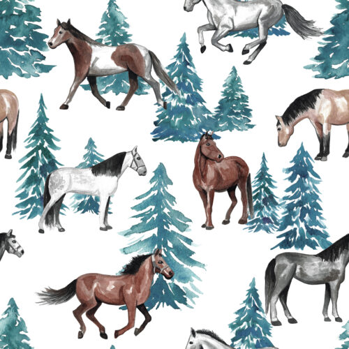 FrmhsCmas Horses Trees