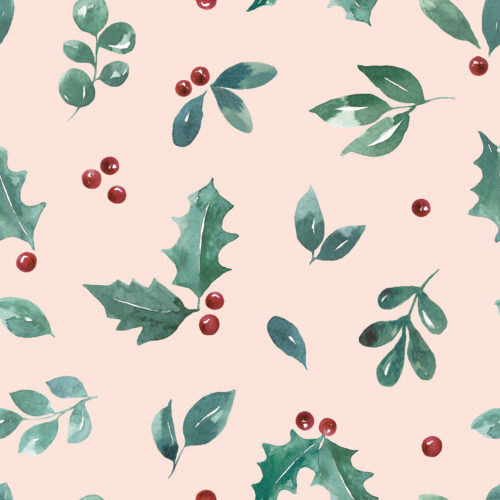 FrmhsCmasPink HollyBerries Minimalist
