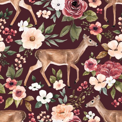 Felicity Deerfloral Maroon