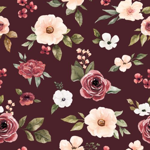 Felicity Flowers Maroon