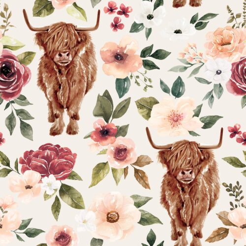Felicity Highlandcowfloral Cream