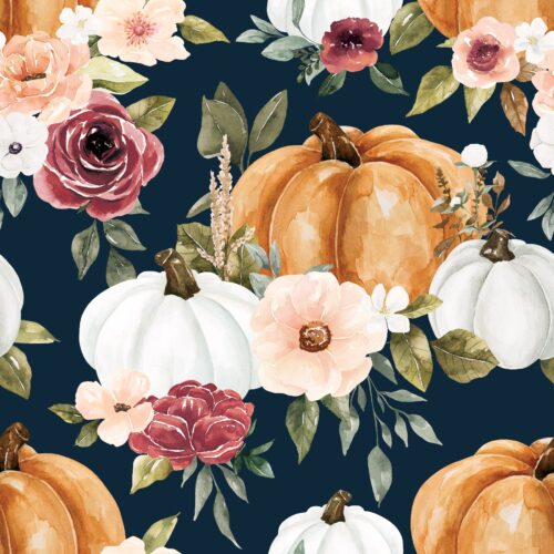 Felicity Pumpkinfloral Navyblue