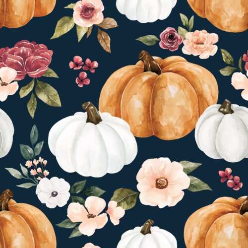 Felicity Pumpkinflowers Navyblue