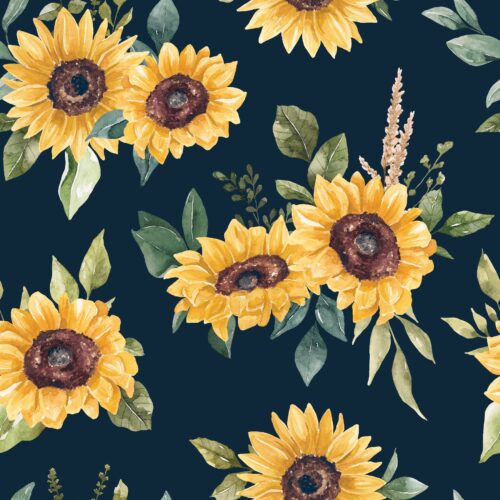 Felicity Sunflowers Navyblue