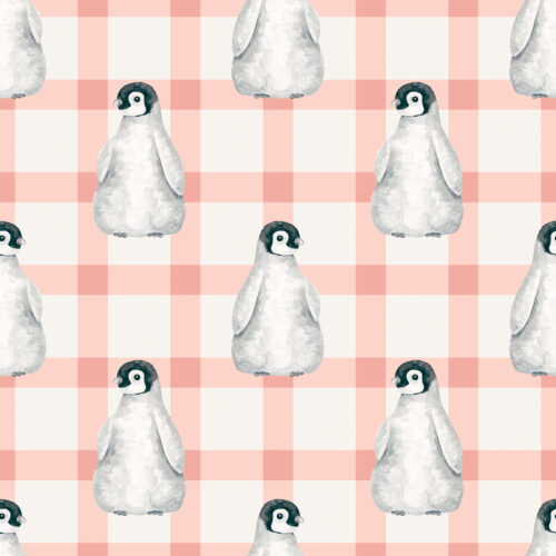 ForestandFrost Penguin Plaid PinkCream