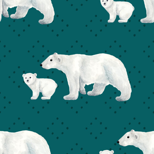 ForestandFrost PolarBear Dots Teal