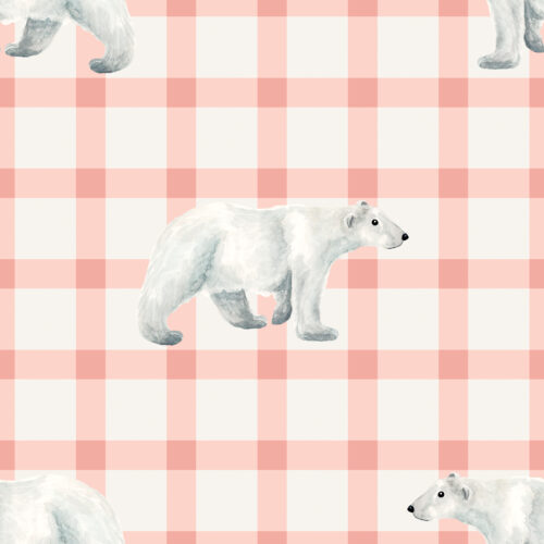 ForestandFrost PolarBear Plaid PinkCream