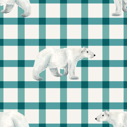ForestandFrost PolarBear Plaid TealCream