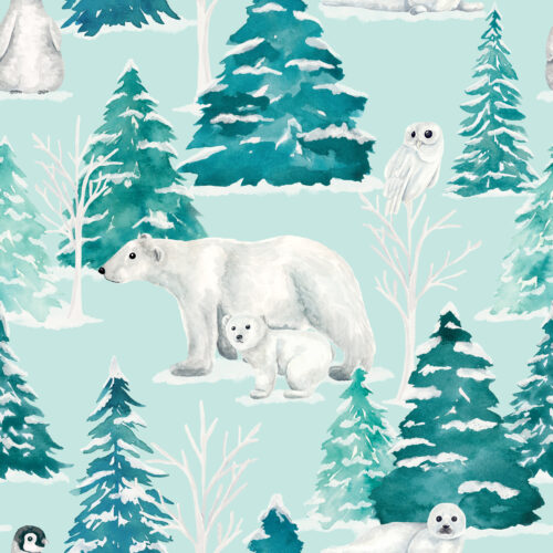 ForestandFrost WinterAnimals Blue