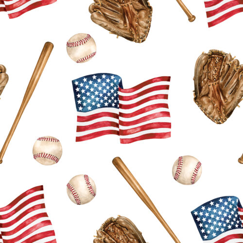 AmericanFlag Baseball White