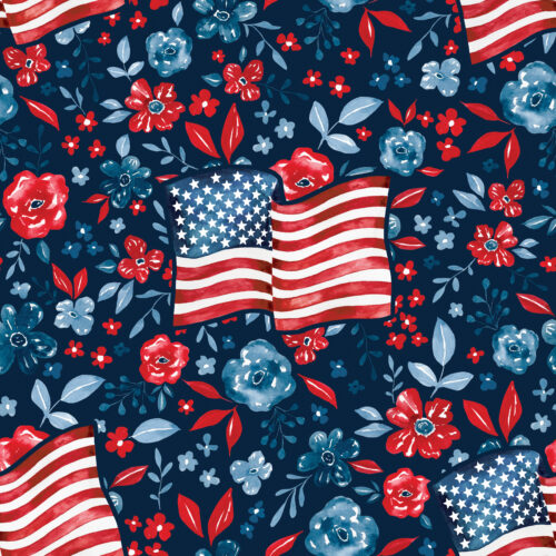 FreedomFloral AmericanFlag Blue