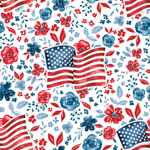 FreedomFloral AmericanFlag White