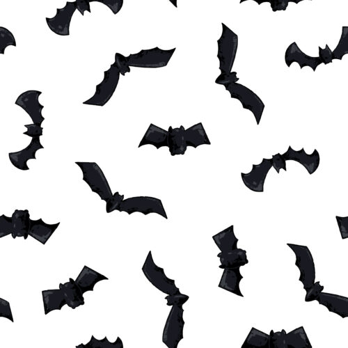 Halloween Bats White