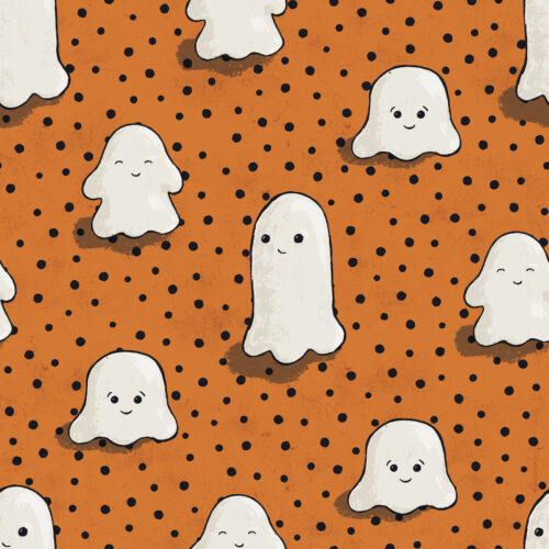 Halloween LittleGhosts OrangeBlack