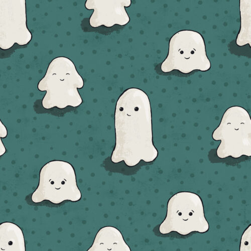 Halloween LittleGhosts TealBlue