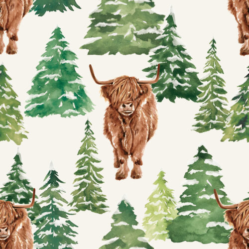HollyandPine HighlandCow Forest
