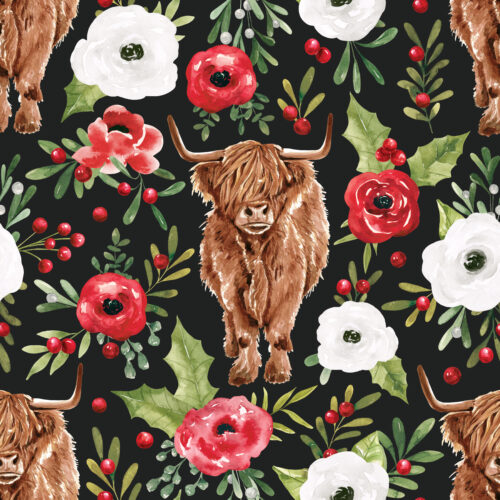 HollyandPine HighlandFloral Black