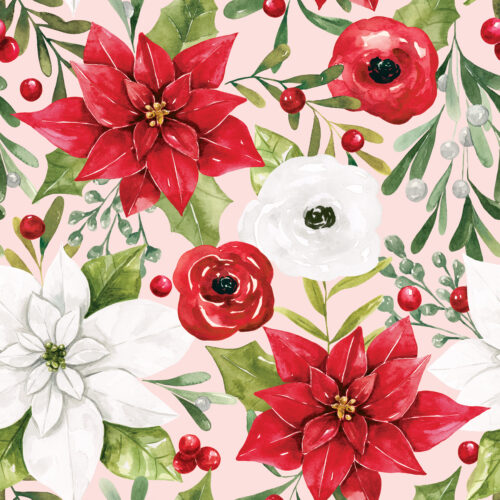HollyandPine Poinsettias Pink