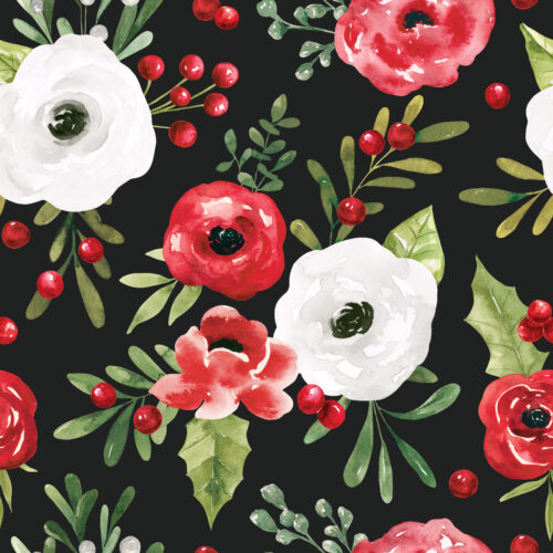 HollyandPine Winterfloral Black