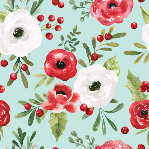 HollyandPine Winterfloral Blue