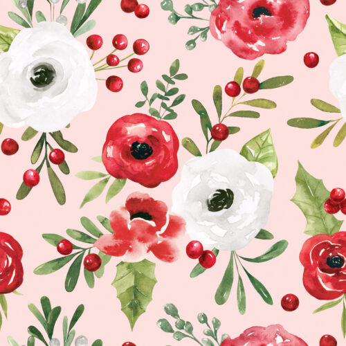 HollyandPine Winterfloral Pink