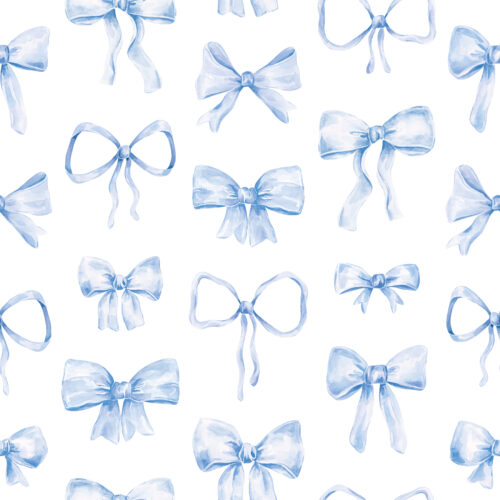 Blue Bows White