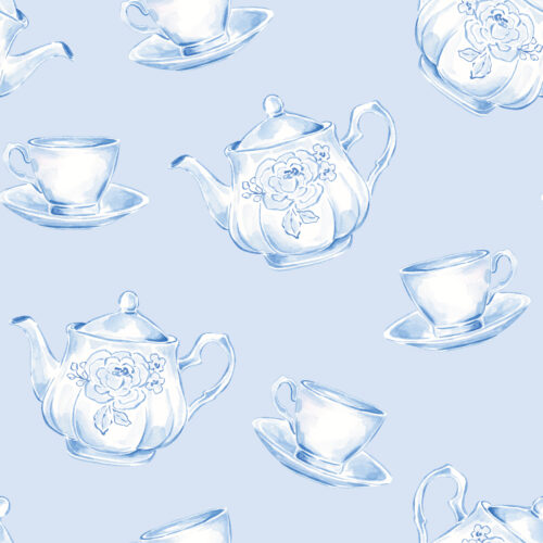 Blue Tea Set Toss Light Blue