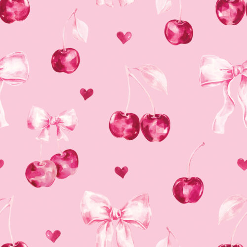 Pink Cherries Pink Bows Pink