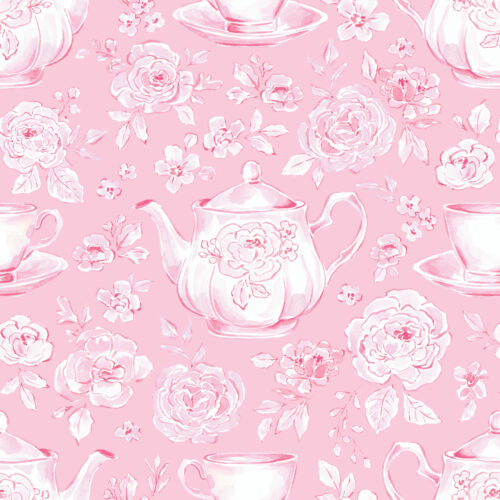 Pink Tea Set Floral Pink