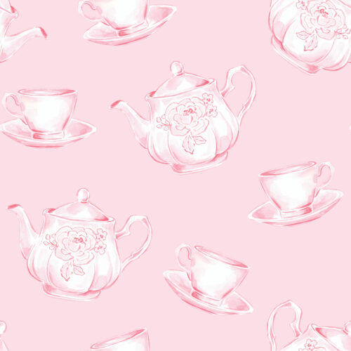 Pink Tea Set Toss Light Pink